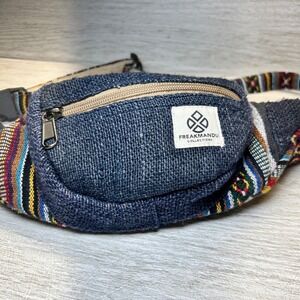 FREAKMANDU COLLECTIONS  Boho Festival Fanny Pack Belt Bag Multi Color Woven‎